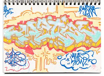 (ART.) Graffiti photographs and sketchbook documenting the Philadelphia scene in the late 1990s.